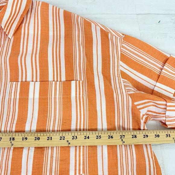 Lemlem x H&M Tunic Oversized Kaftan Shirt Dress Size M/L Striped Orange Beach - Picture 14 of 16